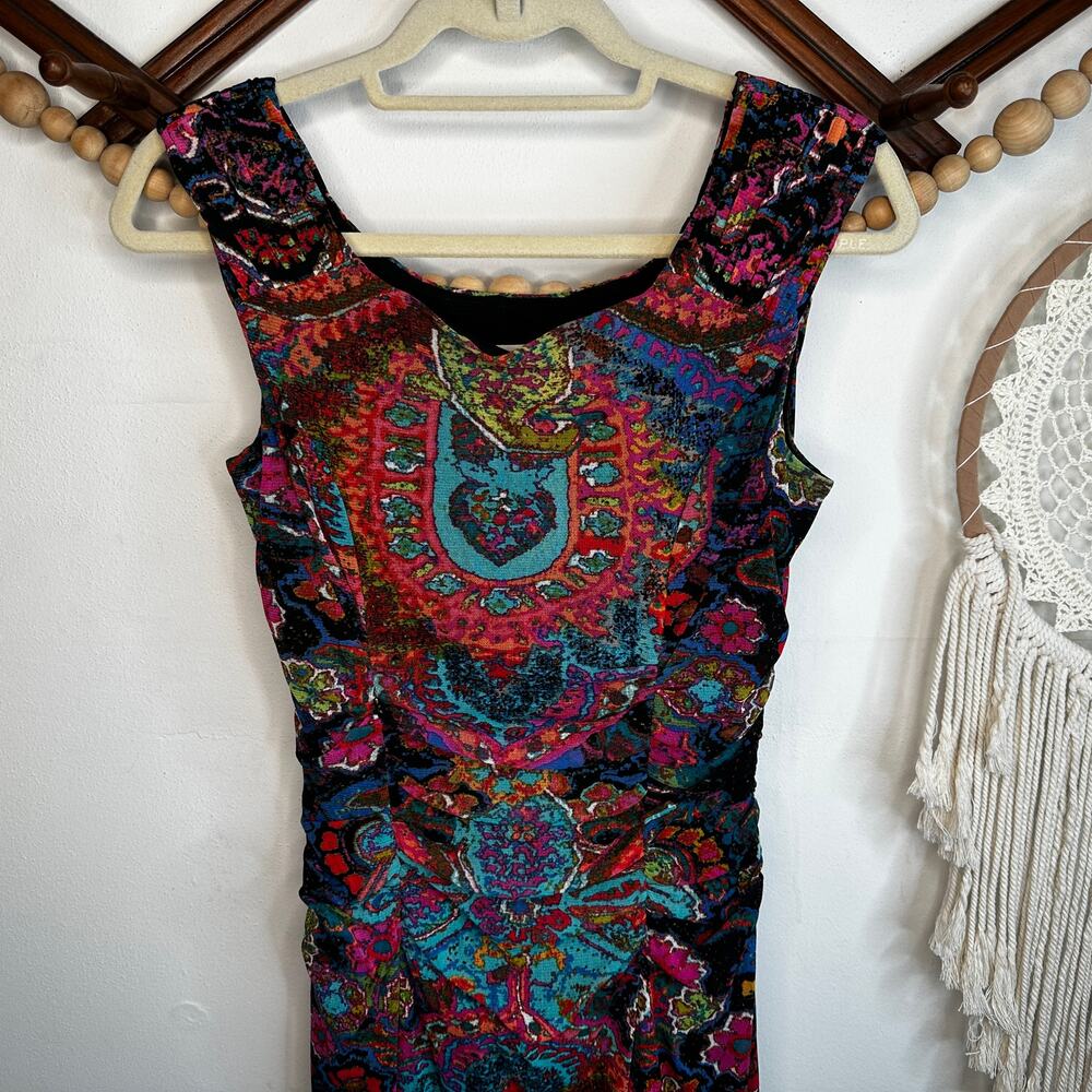Kay Unger Vibrant Kaleidoscope Bodycon Dress